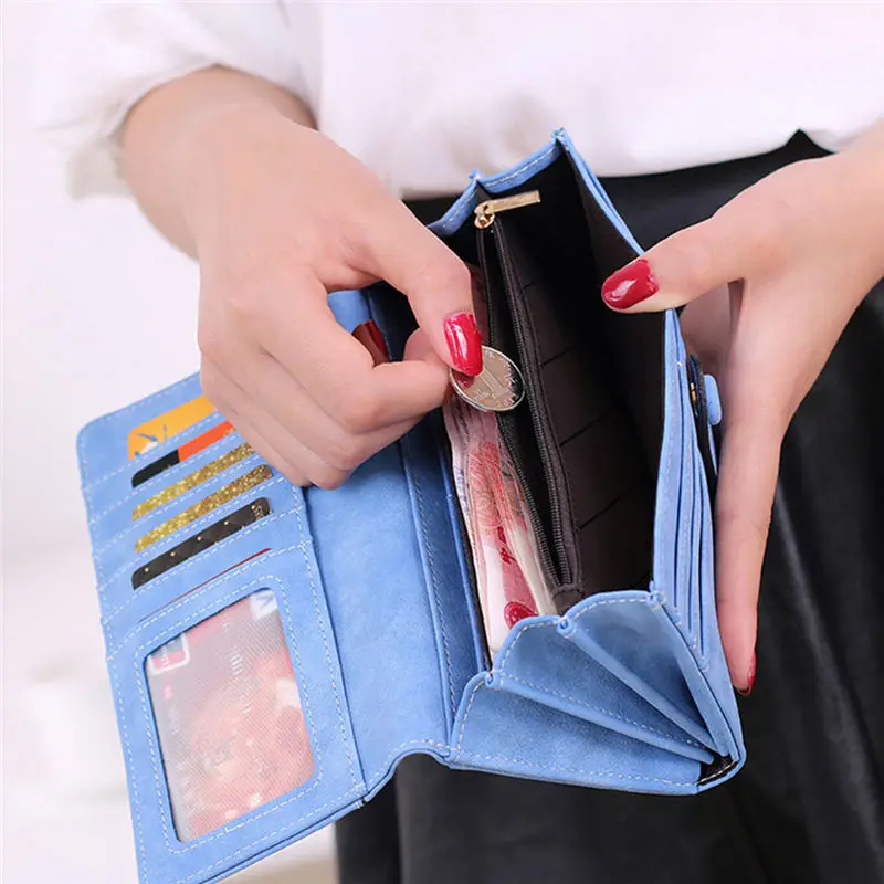 

Retro matte buckle folding multi-functional large-capacity clutch women's wallet clutch portfel cuzdan billetera carteira 40MA22