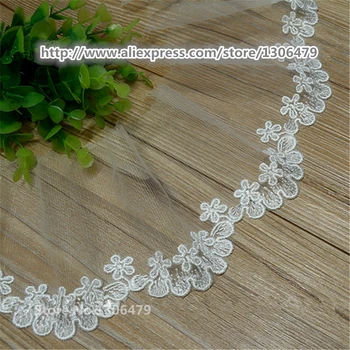 

5yards/ Lot Width 10cm Off White Embroidered Lace Fabric , DIY Handmade Lace Materials, Clothing Accessories Lace RS1097