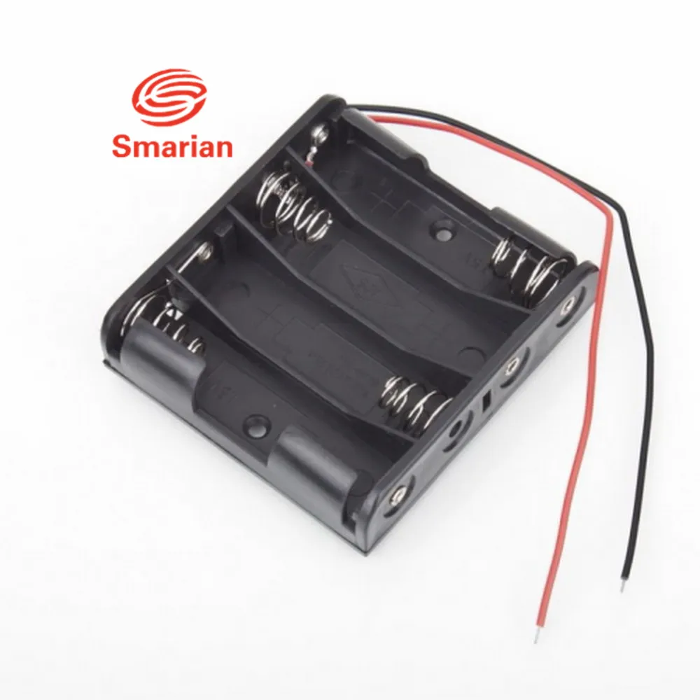

Official Smarian 4 AA Battery Case Standard Slot Holder Case Battery Box for 4 Packs AA 2A Batteries Stack 6V diy rc toy robot