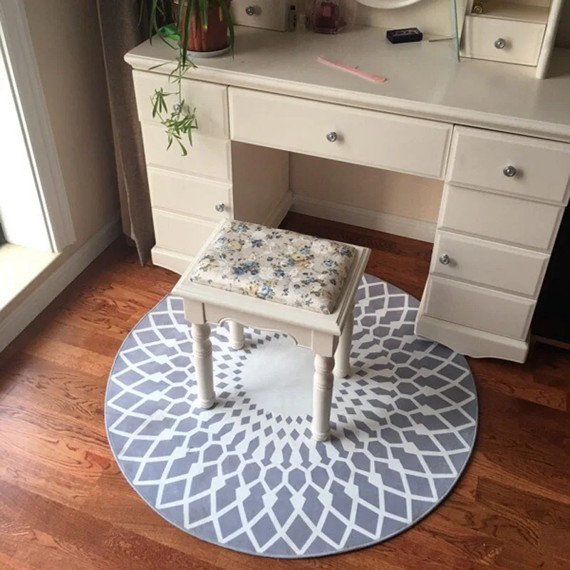 Creative Polyester 80 120cm Round Carpets For Living Room Computer