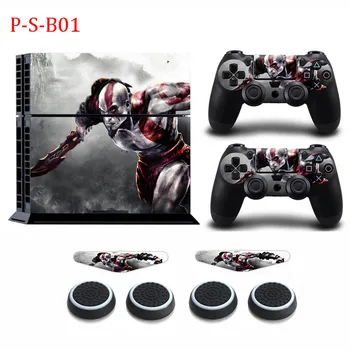

GOD OF WAR Vinyl Sticker Decal Stickers +2x LED Skins +4x Caps For Sony Playstation 4 PS4 Console Controller Protection Skin