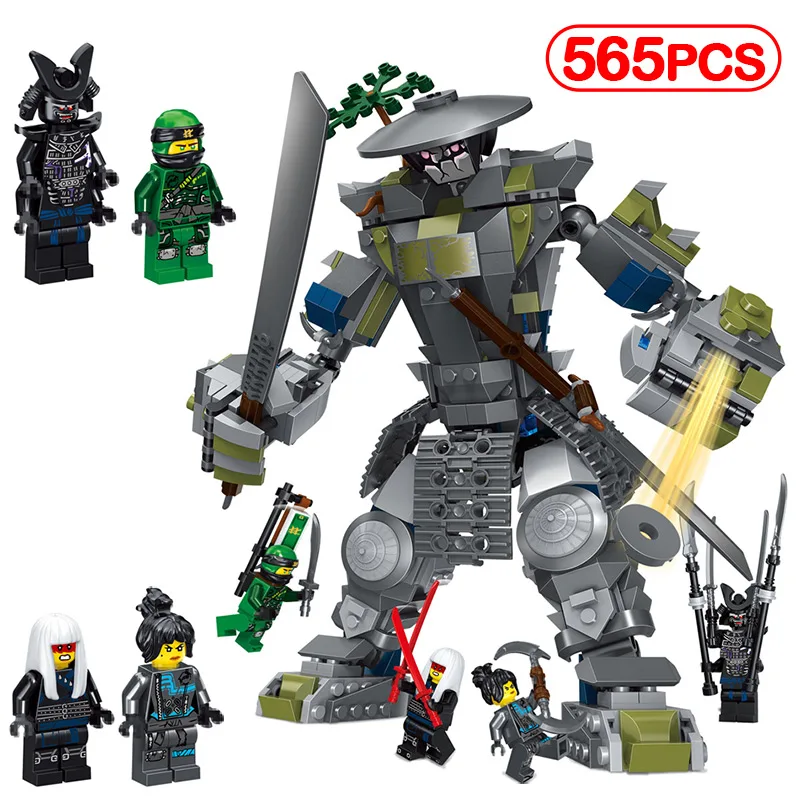 

Hot 565pcs Compatible LegoINGlys Ninjago Movie Oni Titan Warrior Mech Building Blocks Model Mini Action Figures Weapon Toys Gift