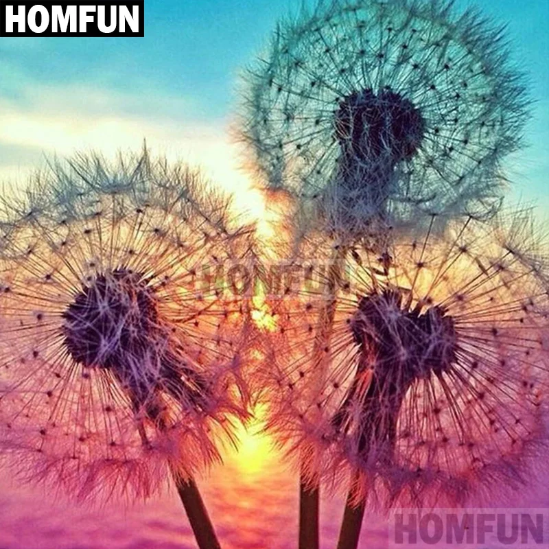 

HOMFUN Full Square/Round 5D DIY Diamond Embroidery "Dandelion" Diamond Painting Cross Stitch Rhinestone 5D Decor A02092