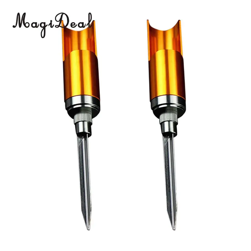 2Pcs Fishing Rod Pole Holder Aluminium Alloy Ground Support Stand Detachable Design Portable Baitcaster Casting Spinning Fishing