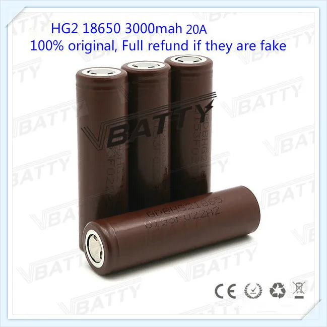 Новая шоколадная батарея 20amp 18650 3000mah Оригинальная батарея 18650 для LG HG 1 шт./лот