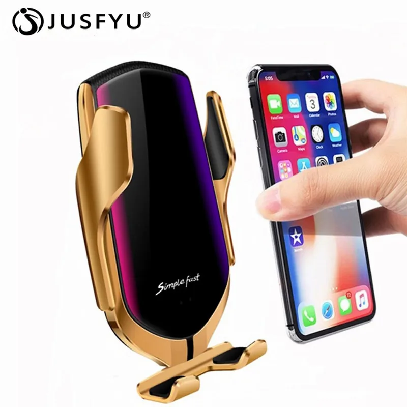 Automatic Induction Qi Car Wireless Charger Mount Bracket Charging For IPhone X XR XS Max 8 Samsung S9 S8 Note 9 Air Vent Holder