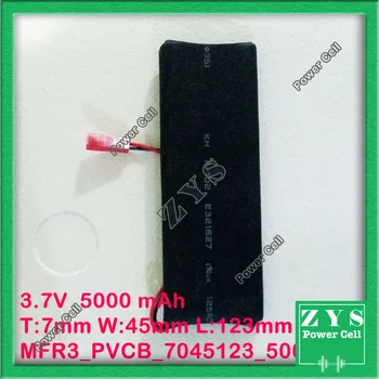 

Safety Packing, 2 pin 3.7V lithium Polymer battery 7045123 5000mah MP3 MP4 GPS Small toys Drone Zone polymer lithium battery