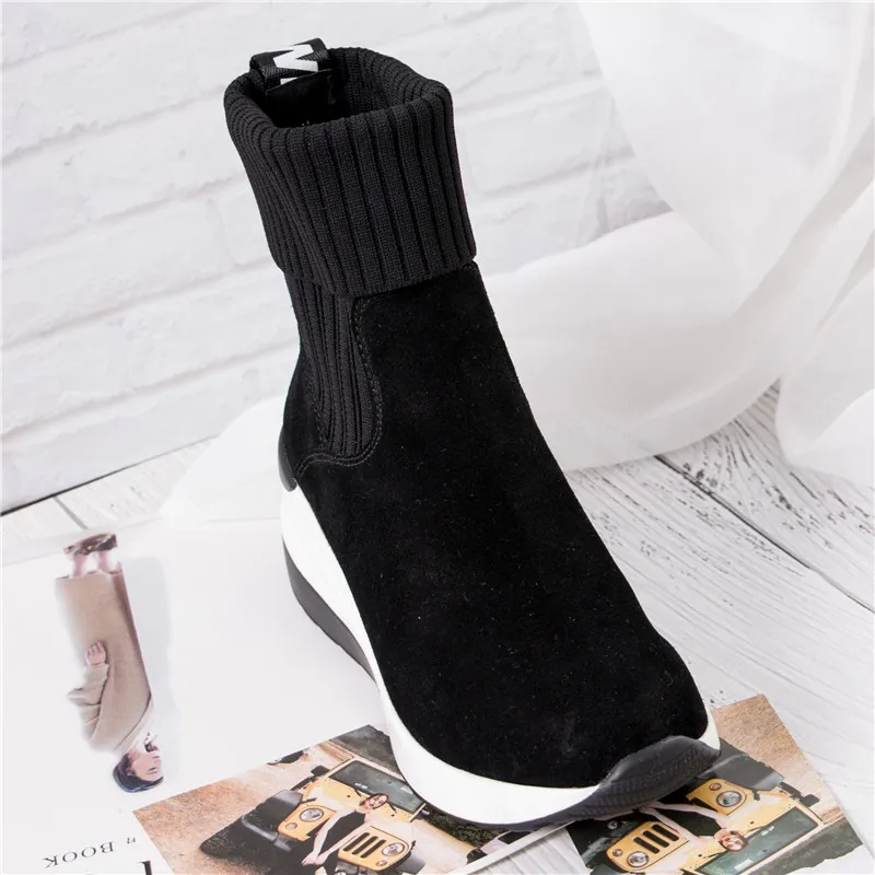 BELISS 2018 new design fashion ankle boots for women sneaker boots women wedges genuine leather (17)