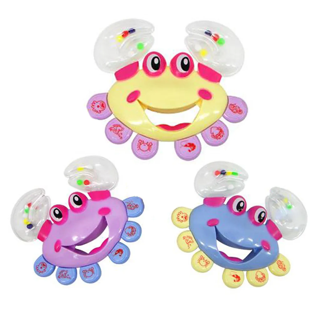 Baby Shaking Rattle Crab Animal Design Handbell Musical Instrument ABS
