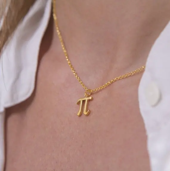 

geometric science Pi Necklace, Pi 3.14 Math sign Necklace, Pi Symbol Necklace, Mathematician Teacher student Geometry Necklace