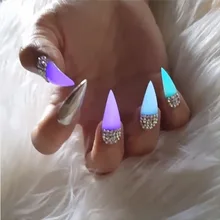 10 неоновых цветов яркий лак для ногтей порошок светится в темноте пыль светящийся пигмент фосфоресцирующий флуоресцентный лак для ногтей