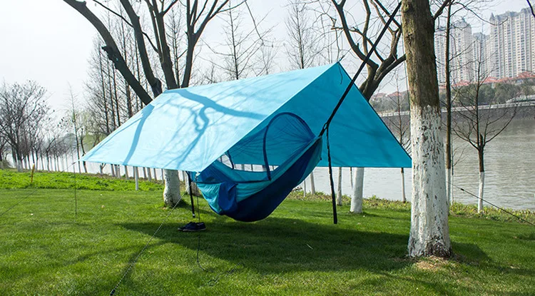 Открытый портативный гамак палатки Водонепроницаемый пляж пикник коврик летний Зонт 290*290 см большой светильник, тент Hamak для 2-3 человек