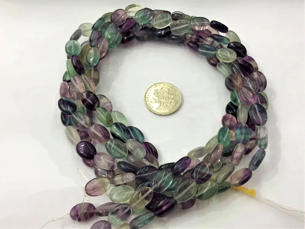 

10x14mm Natural Oval Shape Flourites stone Semi Precious Beads DIY Loose beads Strand 15 inches (28pcs) Wholesale For DIY