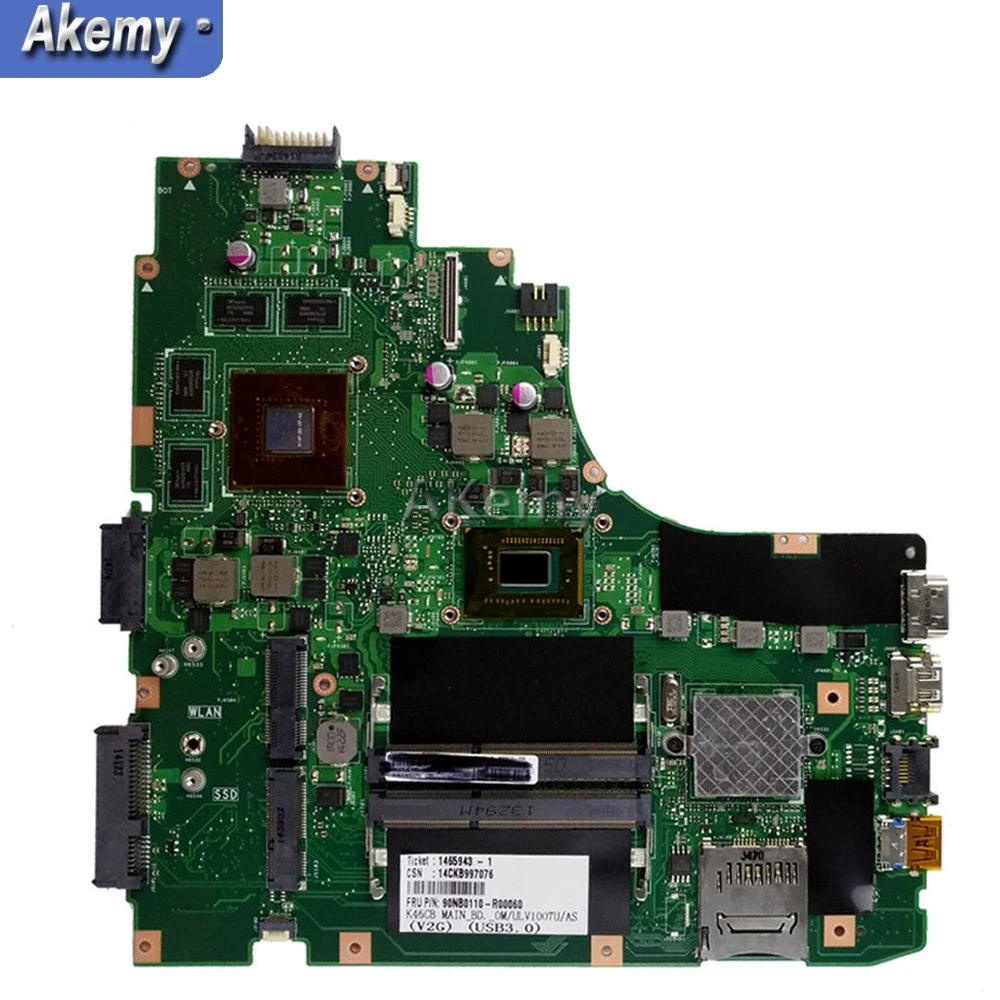 AK K46CB/K46CM محمول اللوحة الأم ل ASUS K46CB K46CM K46C K46 اختبار اللوحة الأصلية I7-3537U GT740M