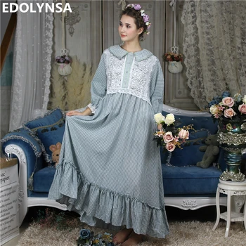 

On-Sale Blue,Pink NEW Arab Princess Womens Nightgown Nightwear Vintage Sleepwear Lounge Dress Victorian Nightshirt Girls Pajamas