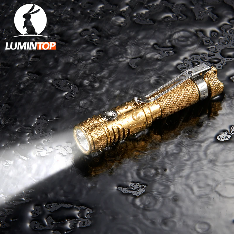 LUMINTOP EDC Mini Flashlight Ant Brass CREE XP-G2 R5 LED Maximum 120 Lumens AAA Battery Type Reversible Clip LUMINTOP EDC Mini Flashlight Ant Brass CREE XP-G2 R5 LED Maximum 120 Lumens AAA Battery Type Reversible Clip