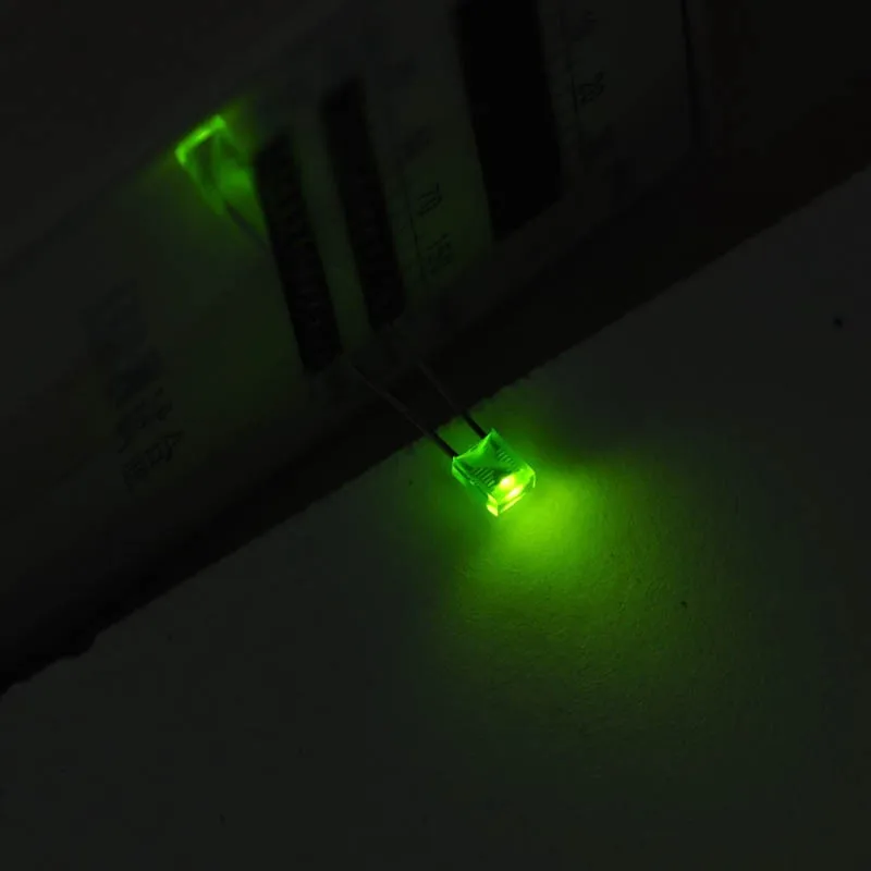 3x2x4mm rectangle jade green led with flat top green lens high brightness 2pins through hole(2)