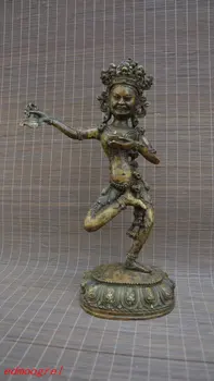 

Antique Old QinDyansty Tibet copper Exorcism Buddha, bring good luck, get rid of evil,Free shipping