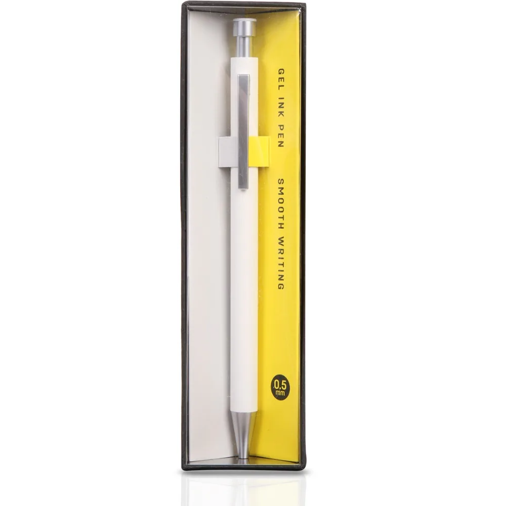 

4pcs lot metal press button Gel pen business signature black alloy pen office supplies stationery