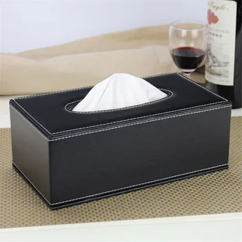 

Napkin Tissue Cover PU Leather Large Rectangular Tissue Paper napkin Box Case Holder Hotel Car Home Office Supplies
