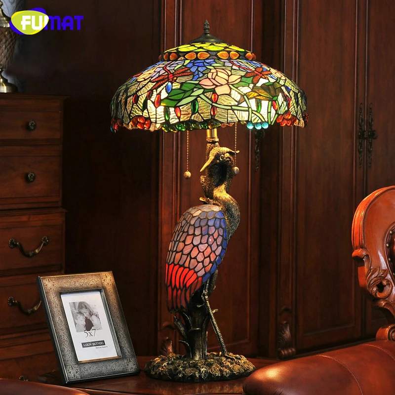 Hot Fumat European Dragonfly Shade Table Lamp High Quality Fumat European Dragonfly Shade Table Lamp High Quality Tiffany Lights For Living Room Bedside Stained Gl Crane