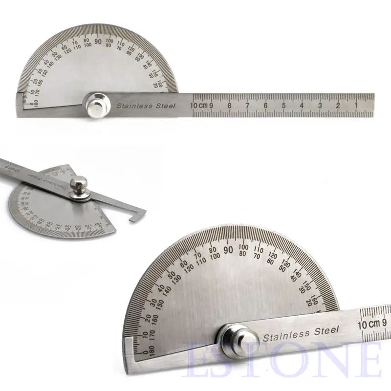 180 degree Protractor Angle Finder Arm Stainless Steel Measuring Ruler Tool