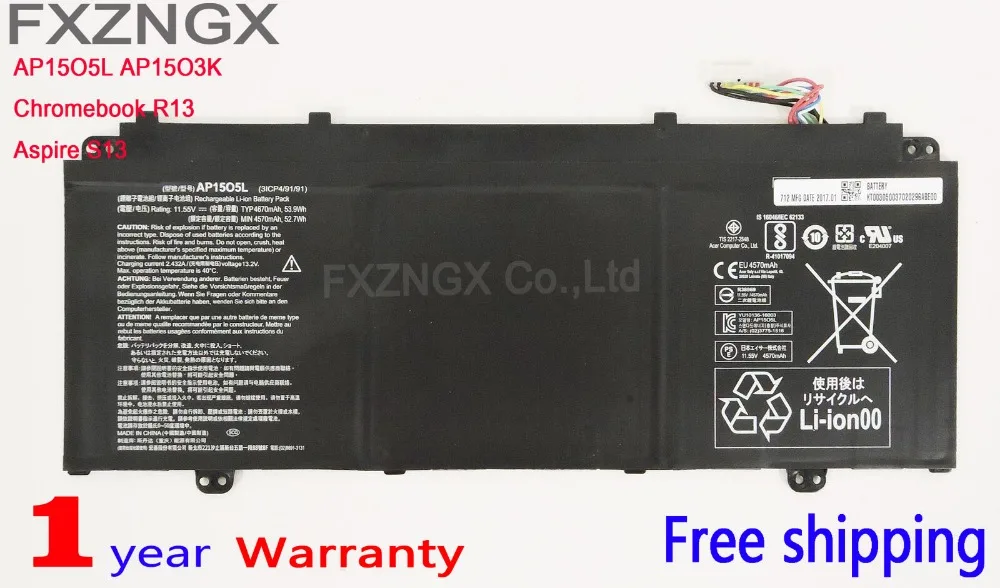  FXZNGX AP15O5L AP15O3K Portable Computer Battery For ACER Aspire S5-371-71QZ S5-371T-58CC Aspire S 