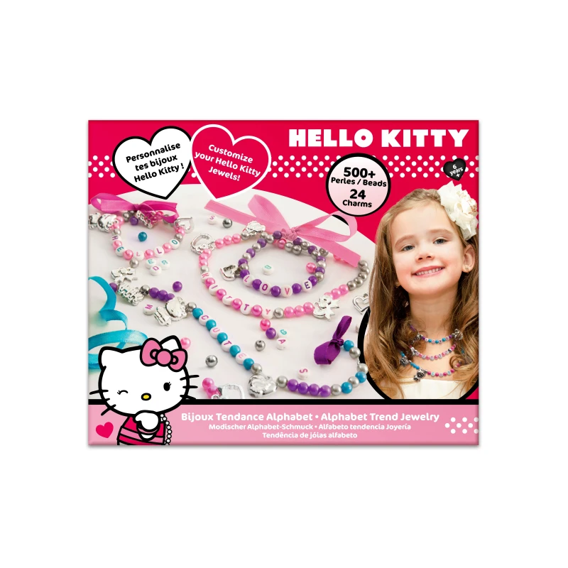 HELLO KITTY сделайте tes bijoux 500+ perles/бусины 24 Подвески tendance Алфавит тенденции ювелирной для девочек Подарки