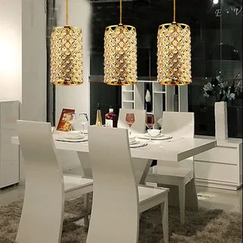 

Luxury Living Room Dining Bedroom Lamps K9 led Crystal Chandelier E27 Energy Saving Pendant Modern Times Plated luminaire