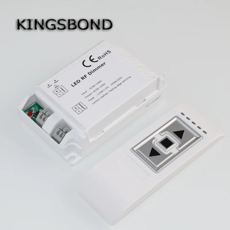 

AC110V 220V 240V DM014 50-60Hz 1 Channel Trailing Edge Dimming ON/OFF 3 Key Remote LED RF Dimmer