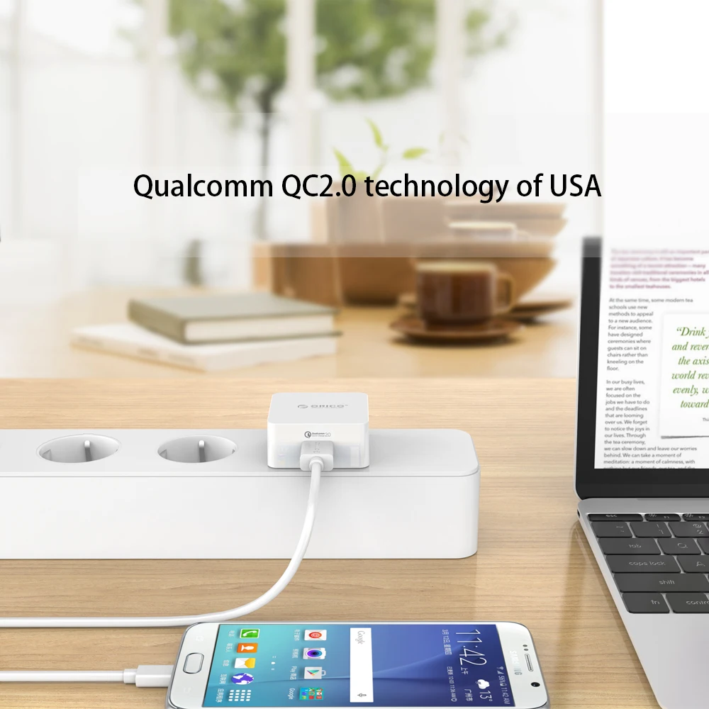ORICO QC3.0 USB быстрое зарядное устройство с микро USB кабелем для samsung Xiaomi huawei