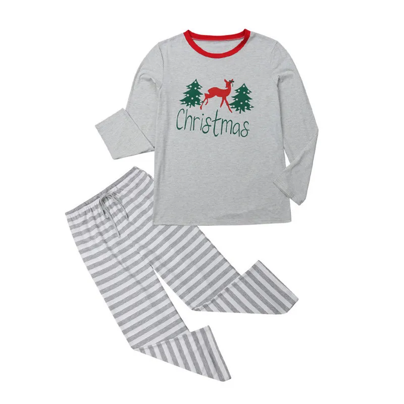 Рождественские Семейные комплекты с длинными рукавами для мамы, папы и детей; рождественские пижамы; Новинка года; Рождественская Домашняя одежда с принтом оленя