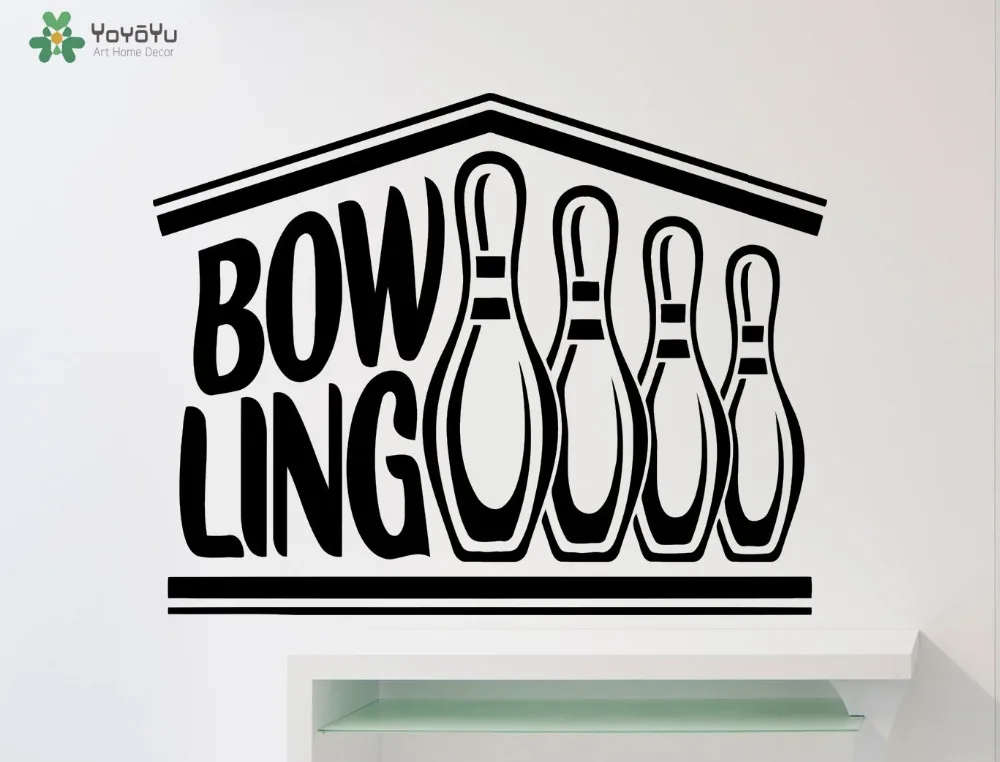 

Bowling Club Logo Wall Decal Modern Design Boys Room Vinyl Wall Stickers High Quality Interior Removable Decor Poster MuralSY325