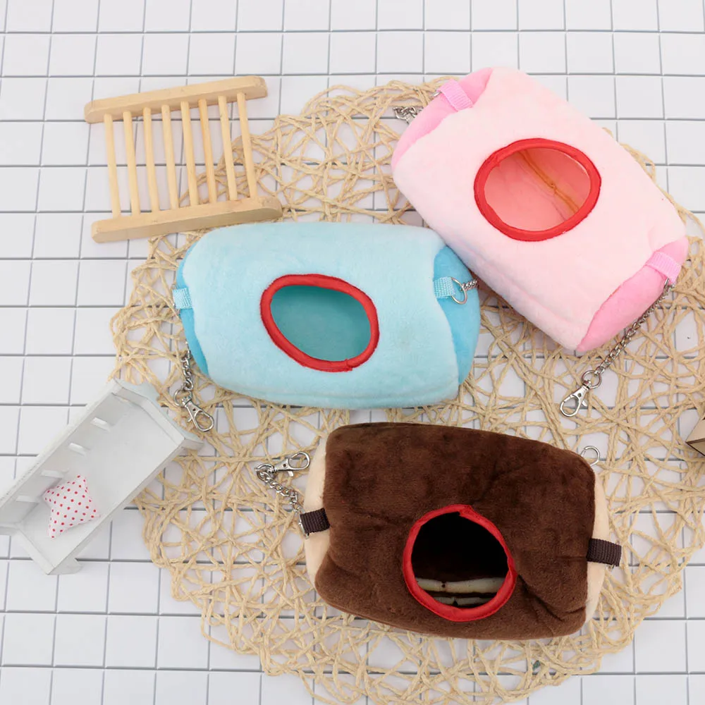

Hamster Cage Multi-color Cute Small Pet Tunnel Nest Stump Cotton Nest Hanging Soft Bed Cages Pet Toys for Rat Hamster Squirrel