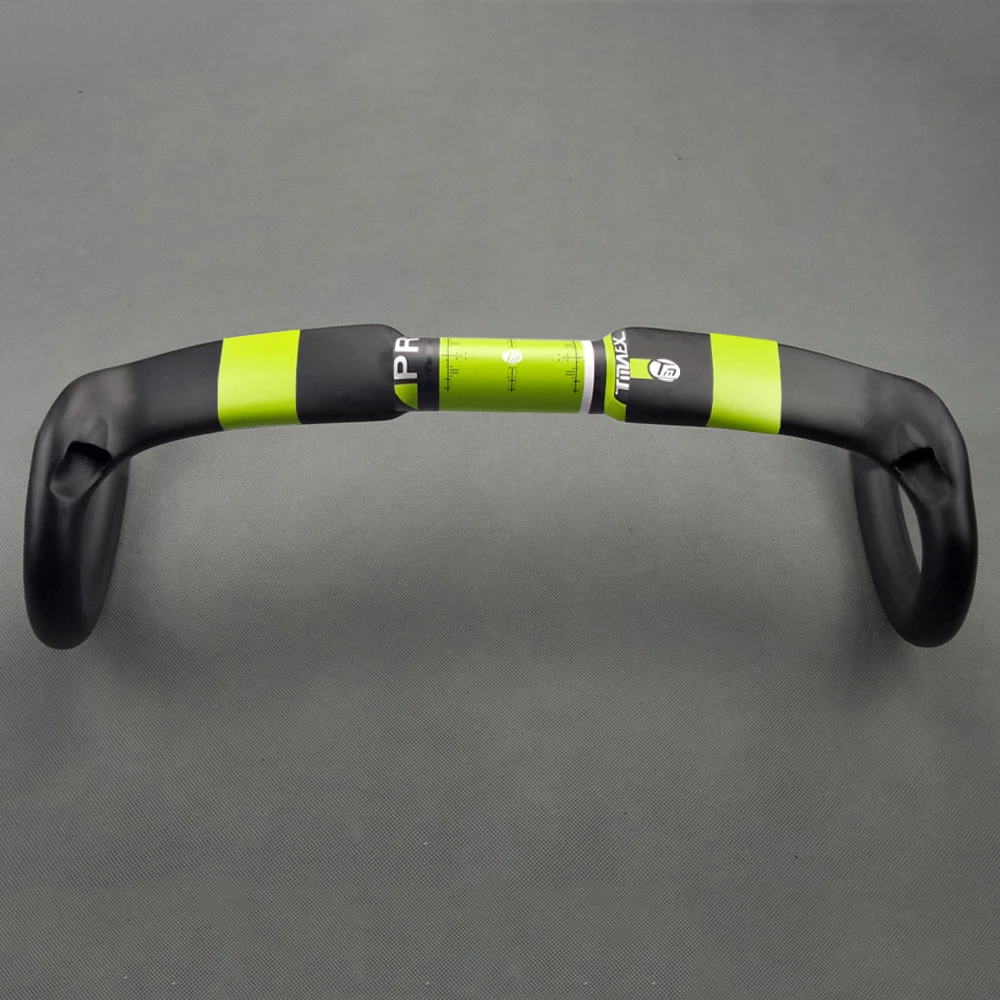 

TMAEX Full Carbon Road Bike Handlebar Carbon Fiber Road Handlebars Cycling Parts Bend Bar 31.8mm Green Matte Ultralight Parts