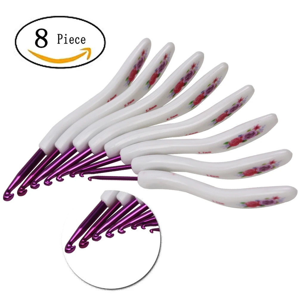 

8pcs/Set Metal Hook Crochet Weaving Kit Knitting Needles Hand Sewing DIY Crafts Knitting Accessories Tools