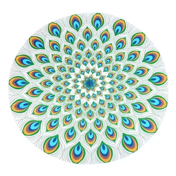 

Round Beach large Towel Feather Summer Indian Mandala Pattern for adults microfiber Yoga Mat Decor Table Cloth Round Beach Towel