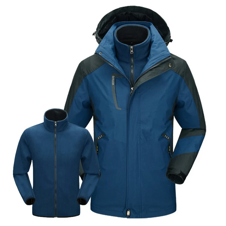 Jaqueta de Inverno Jaqueta de Esqui ao ar 3 em 1 Locmemb Blusão Masculino Caminhadas Forro lã Polar Livre Trekking Wateproof Jaquetas Am344 17 Esporte e Lazer
