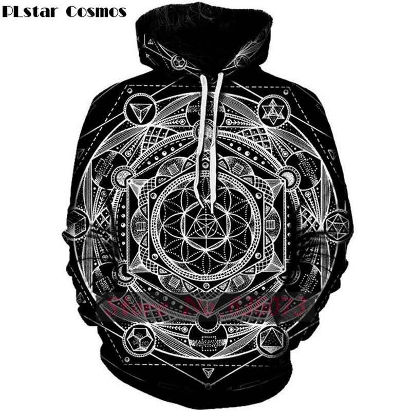  PLstar Cosmos 2019 new Fashion hoodies Psychedelic Trippy Visionary Hoodie Mayan Totem 3D Print Men