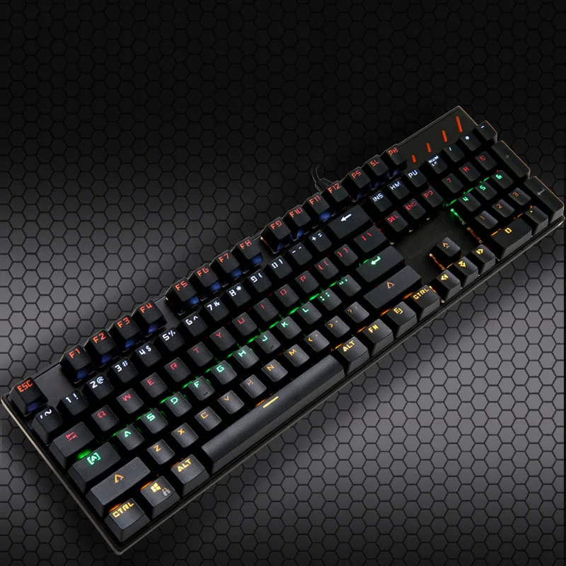 

2019 Hot Mechanical Gaming Keyboard 104 Key Metal RGB Lighting Waterproof Wired USB For Computer Laptop For DOY