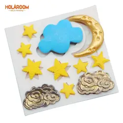 Holaroom Мультфильм Звезды Луна облака формы шоколада формы для печенья силиконовые формы для торта DIY пирожное, сладкая Выпечка инструменты
