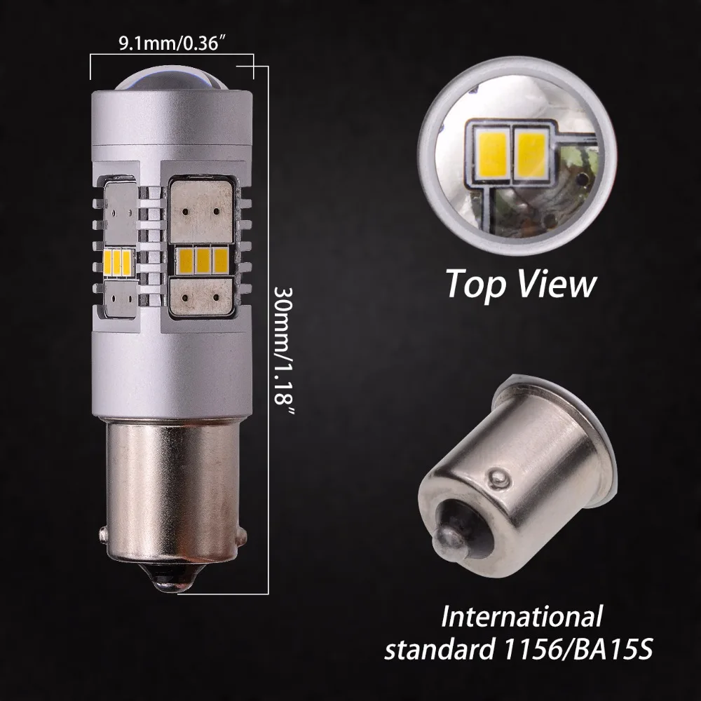 Супер яркий S25 светодиодные лампы BA15S BAY15D сигнальных огней стоп лампы для автомобилей 1156 DRL 1157 два контакта Led Противотуманные фары с объективом