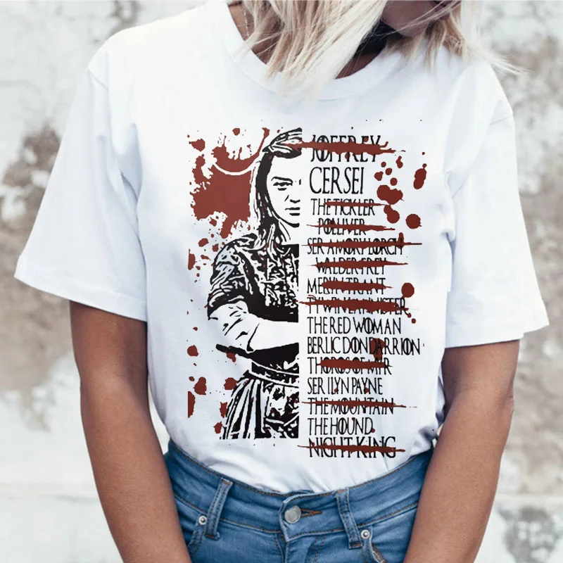 

Game of Thrones Arya Stark NOT TODAY Mother of Dragons T Shirt Women T-shirt Female Top Tee Jon Snow Tshirt
