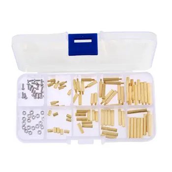 

120pcs M2 Male Female Brass Spacer Standoff Screw Nut Assortment Kit(Brass M2)