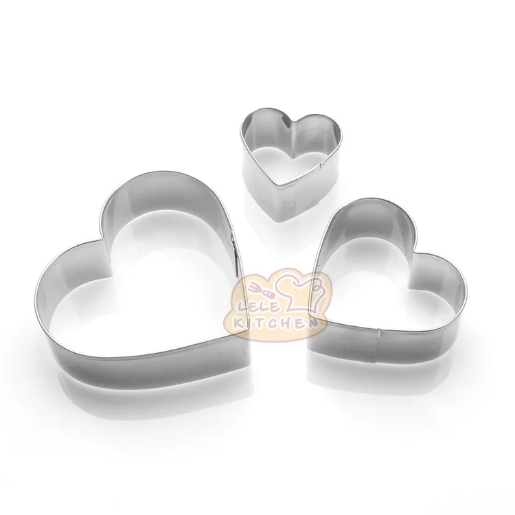 Stainless Steel Heart Shape Cookies Cutters 3 Size, cookie cutter, cookie mould, fondant cutter, baking mold, baking decorating tools
