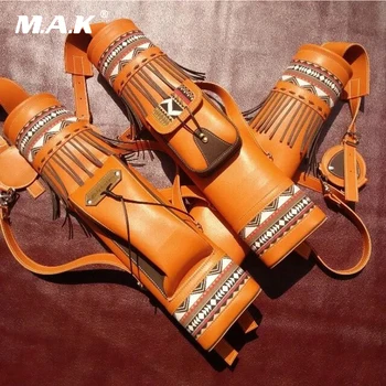 

3 Style Arrows Quiver 53x12.5cm Arrow Bag in Yellow Ultrafiber Single shoulder Harness Bag for Archery Hunting Shooting