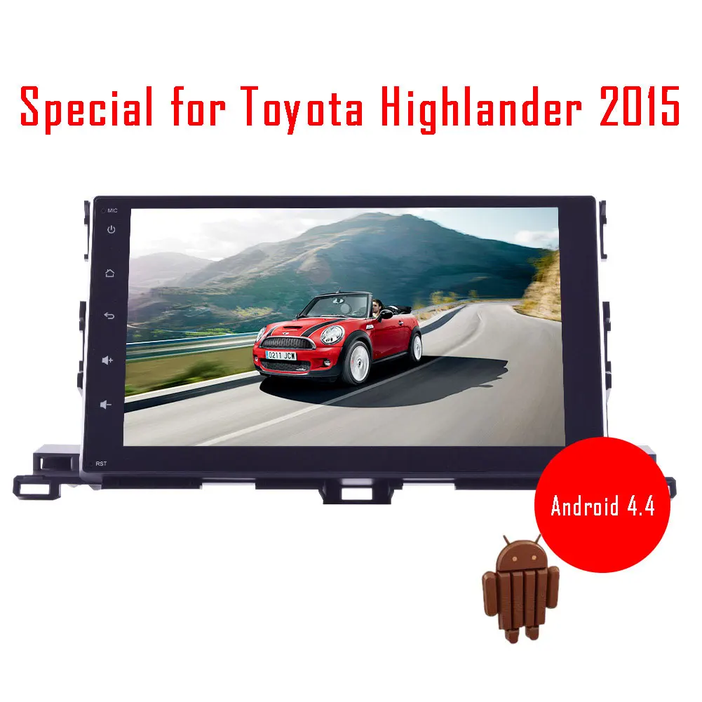 Android 4.4 GPS Navigation Map Capacitive Touchscreen 10 Inch Auto Radio In Dash In Deck Car Video Car Stereo for Toyota Highlander kluger 2015 Electronics Autoradio Headunit Canbus For Steering Wheel Automotive Parts Multimedia NO-DVD Player CD MP3 Music Tablet Mirroring WiFi Internet 4-Core CPU