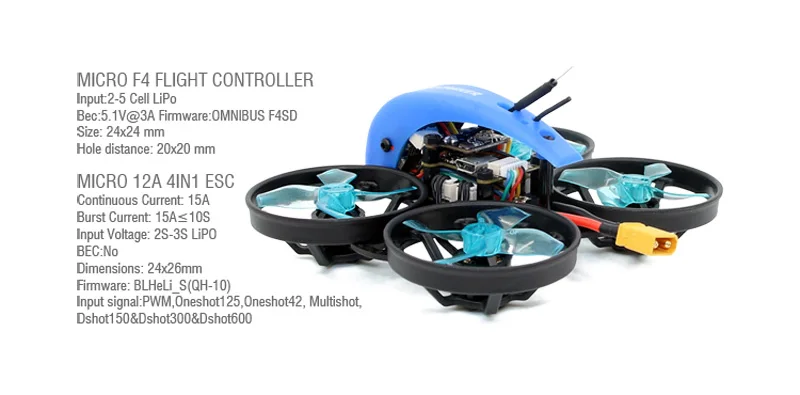 1 шт. SPCMAKER Mini Whale FPV гоночный Радиоуправляемый Дрон ультра светильник маленький 78 мм 1080P карта Запись 2-S RunCam ROBIN камера парящая