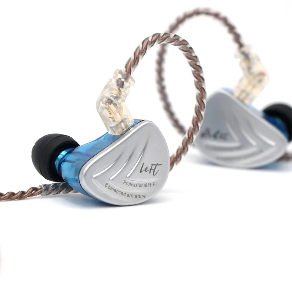 Плотным верхним ворсом KZ AS16 8BA 8 излучателю с уравновешенным якорем IEM Hi Fi стерео