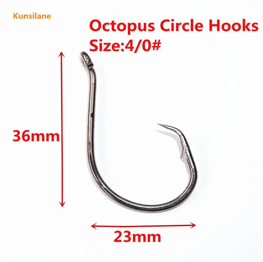 

50pcs 4/0 Chemically Sharpened High Carbon Steel Octopus Circle Fishing Hooks 7385 offset fishhooks